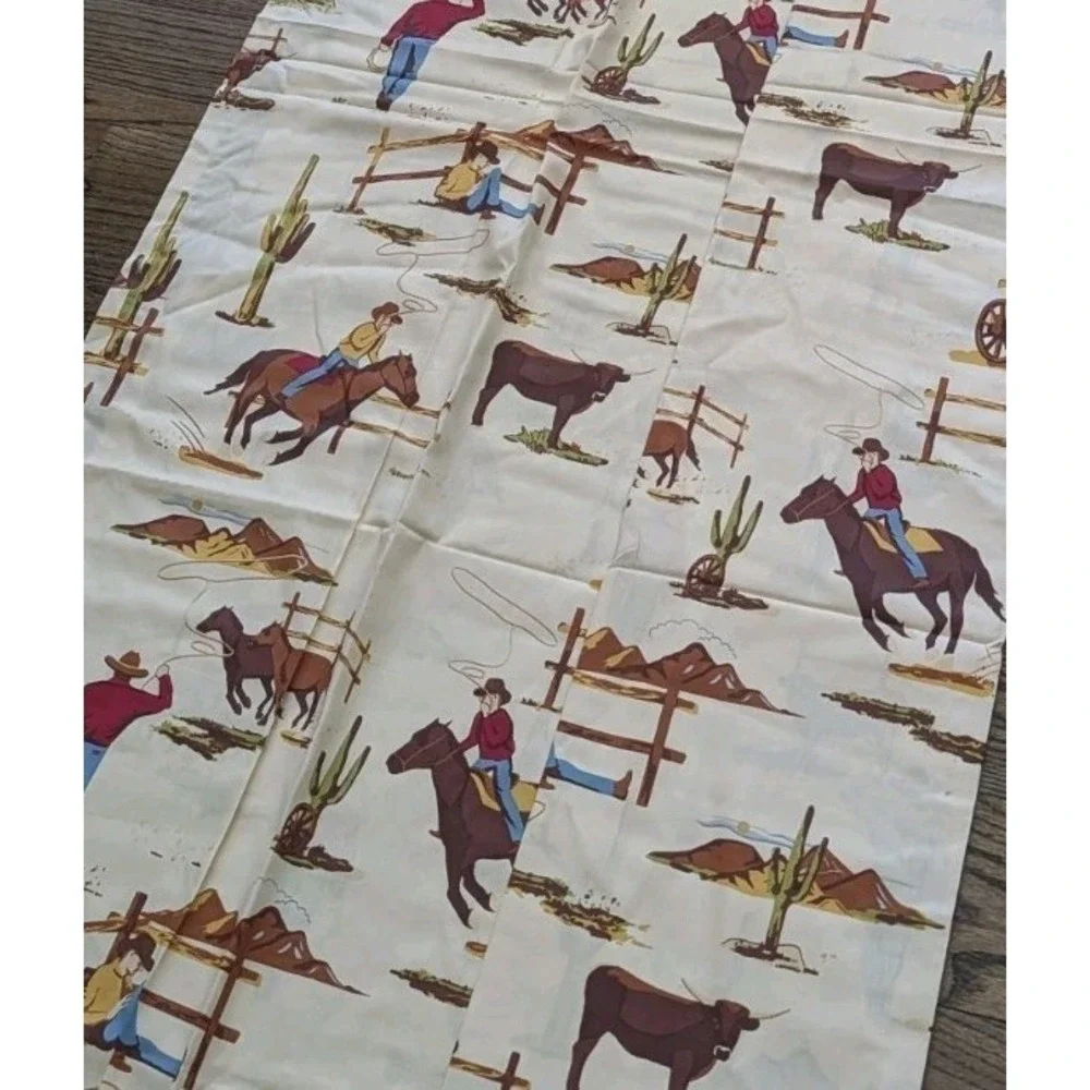 Sweet Jojo Designs Cowboy Western 4 Curtain Panels 84x40 + 2 Valances&2Tie Backs